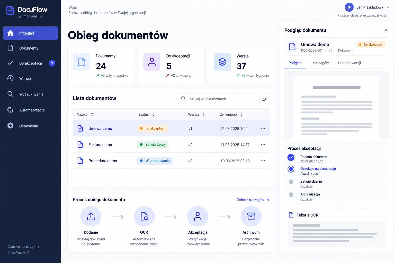 DocuFlow — uporządkowany obieg dokumentów
